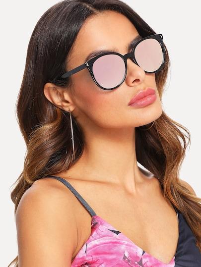 Mirror Lens Cat Eye Sunglasses