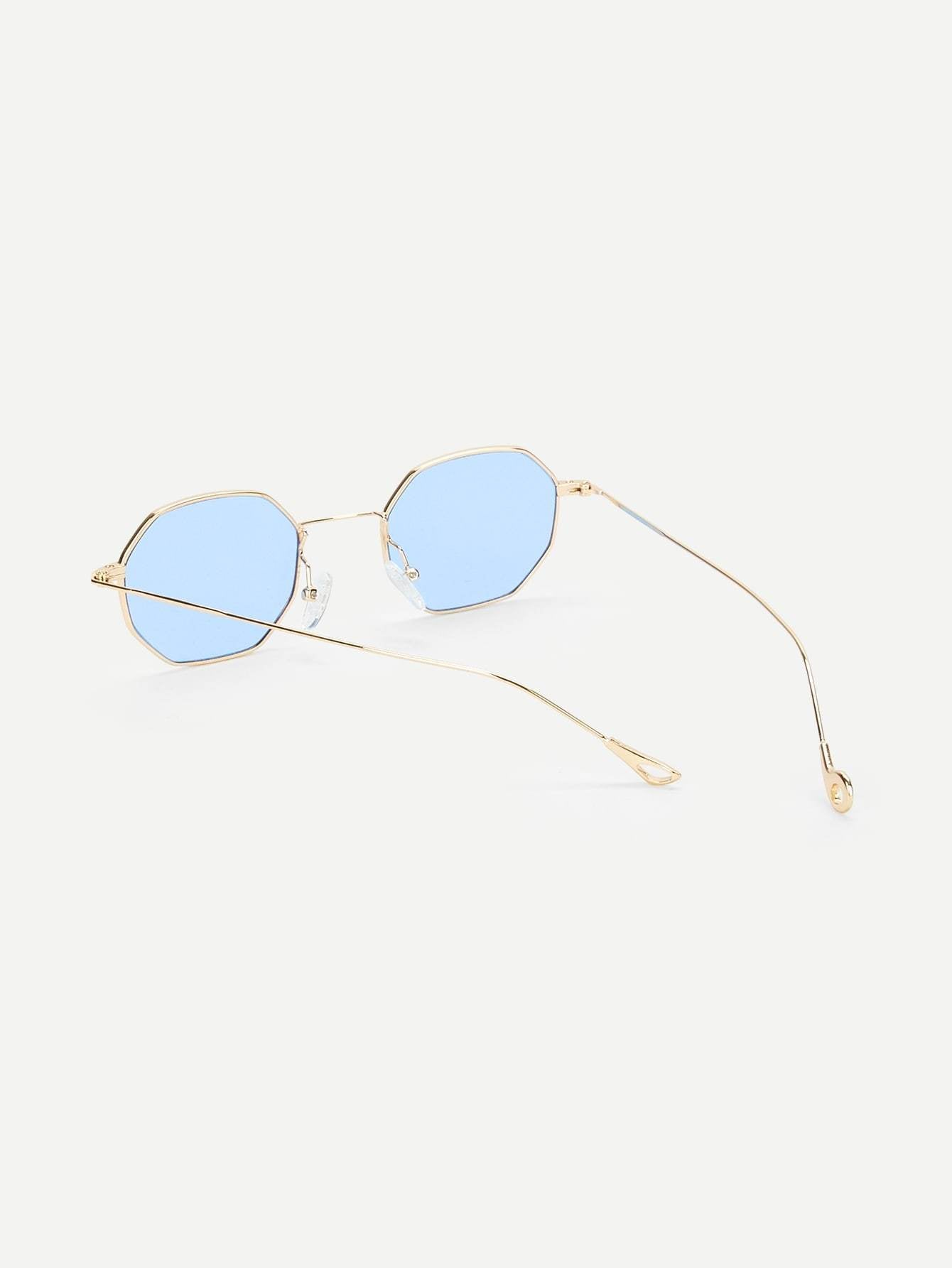 Polygon Frame Tinted Lens Sunglasses