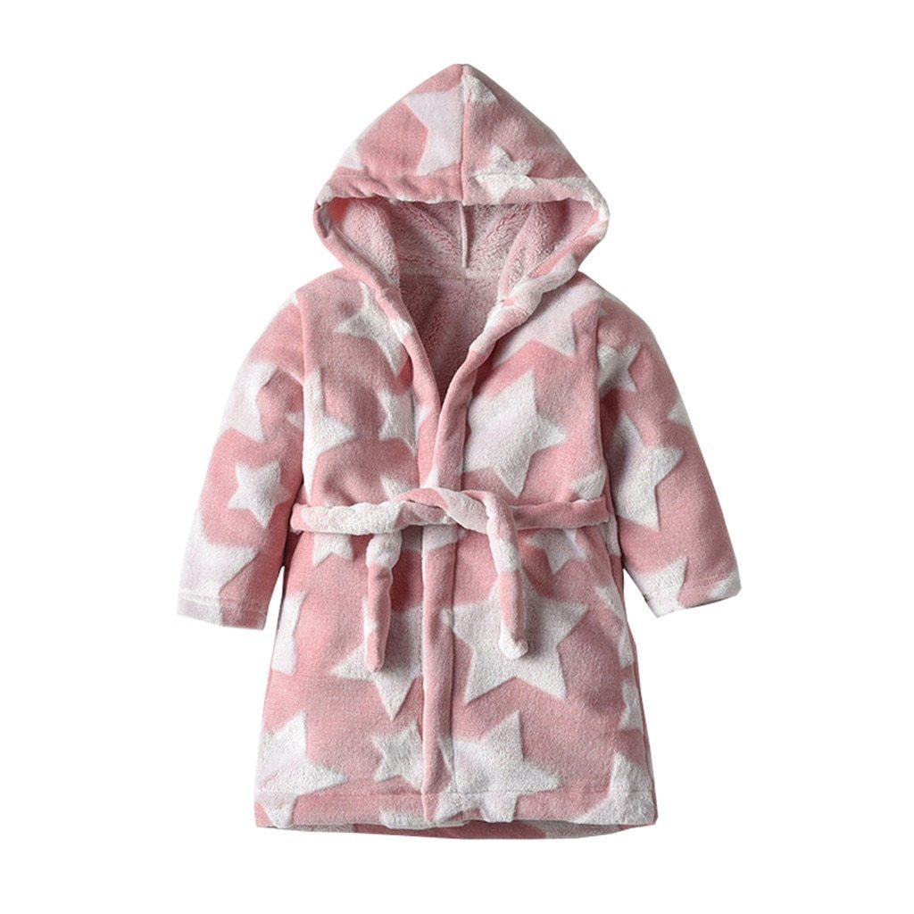 Baby bathrobe Toddler Kids Boys Girls Star Hooded