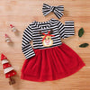 Toddler Baby Girls Christmas Dress Santa Striped