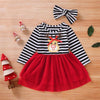 Toddler Baby Girls Christmas Dress Santa Striped